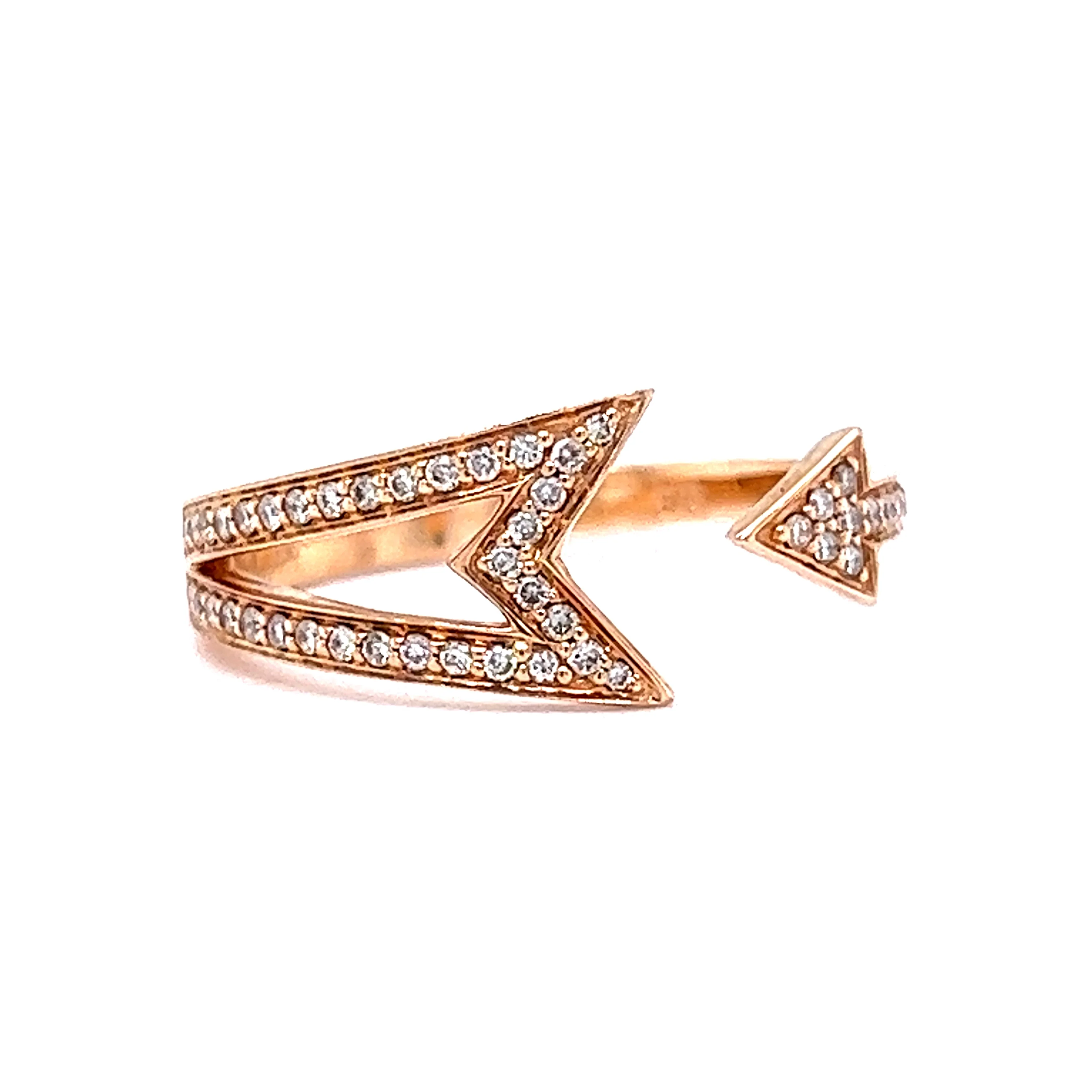 Pave Diamond Arrow Ring in 14k Rose Gold - Image 3
