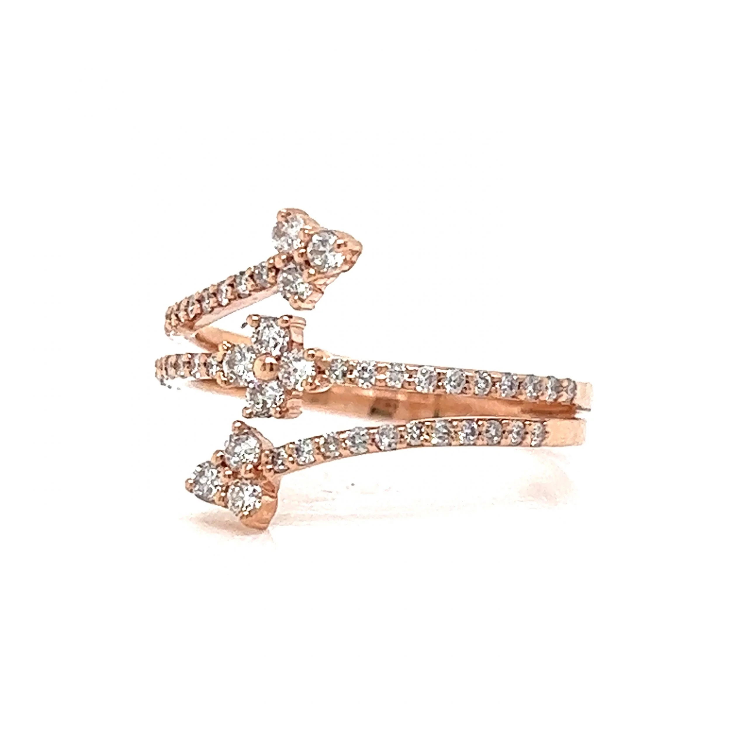 Pave Diamond Arrow Wrap Ring in 14k Rose Gold - Image 2