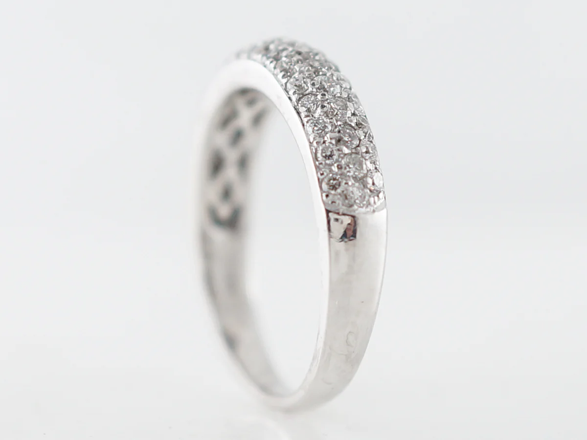 Pave Diamond Wedding Band in White Gold - Image 5