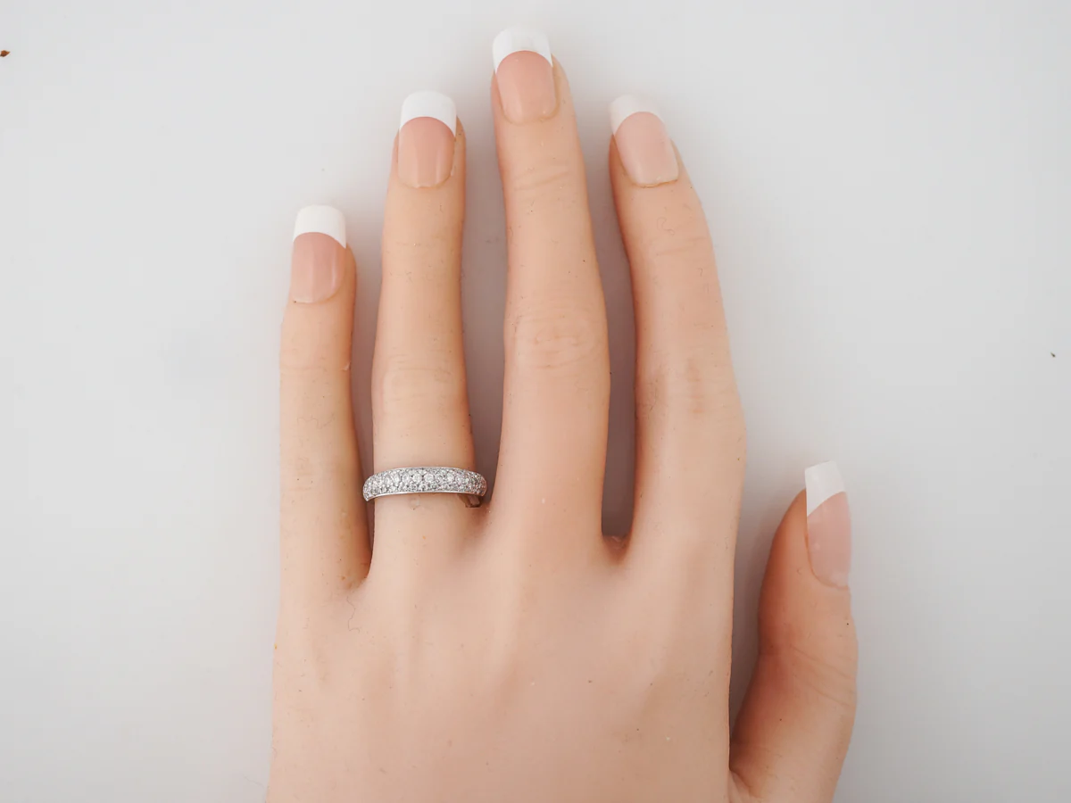 Pave Diamond Wedding Band in White Gold - Image 6