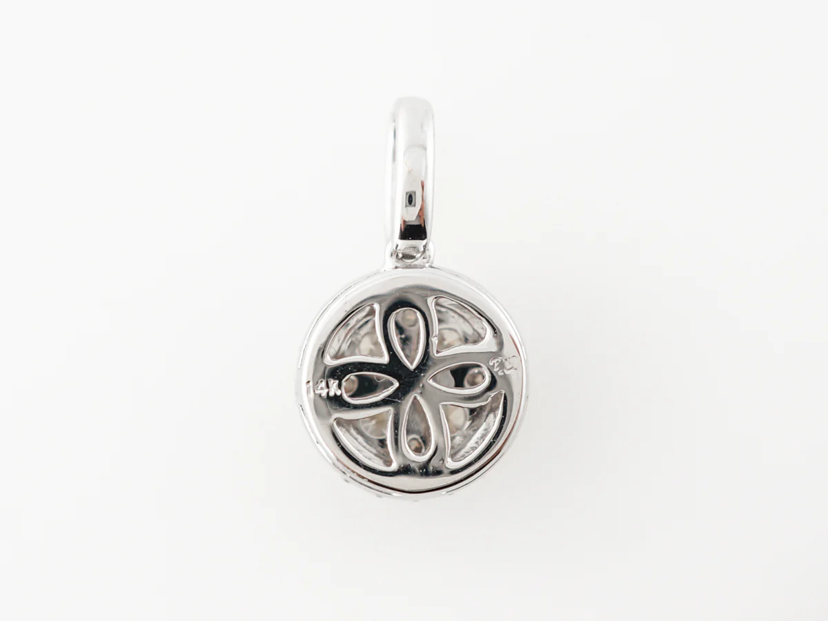 Pave Diamond Cluster Pendant in 14k White Gold - Image 2