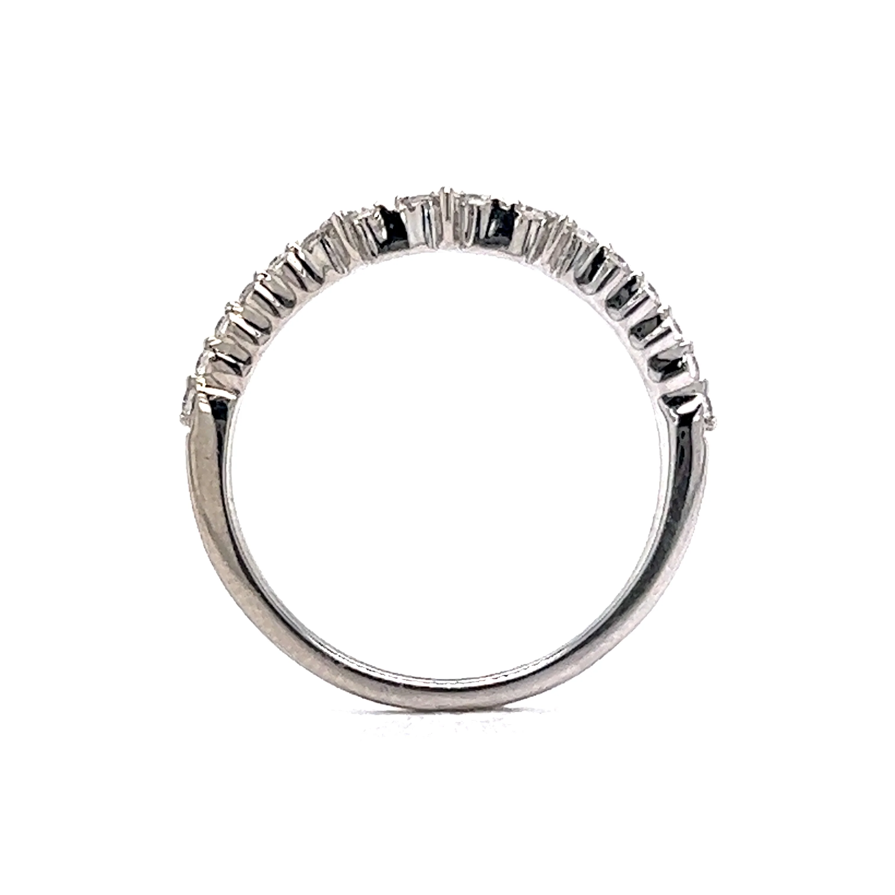 Pave Diamond Cluster Stacking Ring in 14k White Gold - Image 4