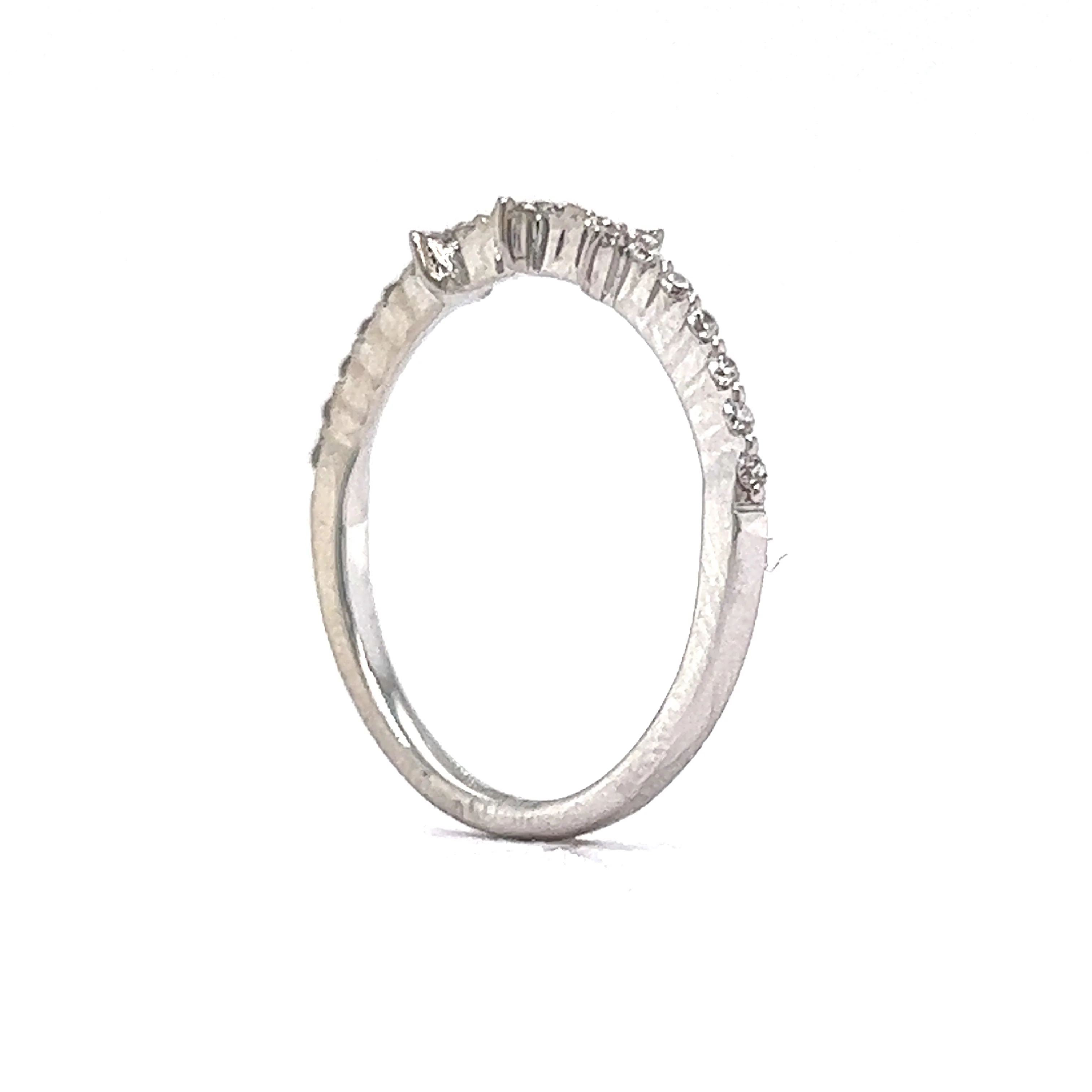 Pave Diamond Cluster Stacking Ring in 14k White Gold - Image 5