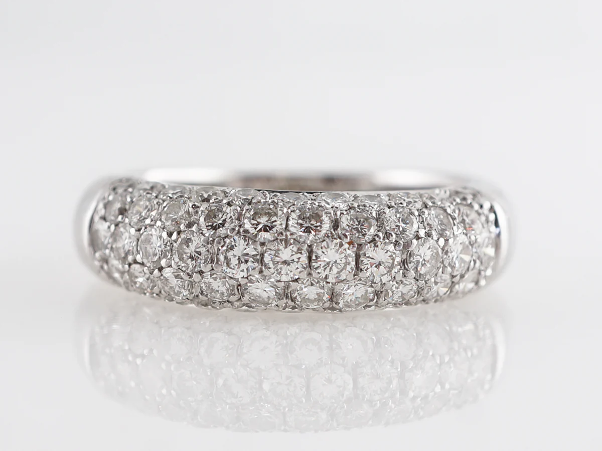 Pave Diamond Cocktail Ring in 18k White Gold