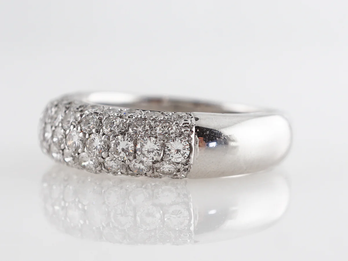 Pave Diamond Cocktail Ring in 18k White Gold - Image 2
