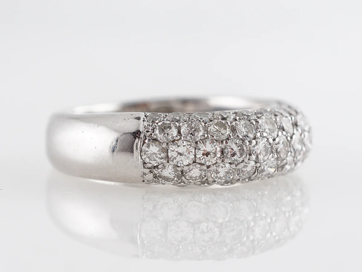 Pave Diamond Cocktail Ring in 18k White Gold - Image 3