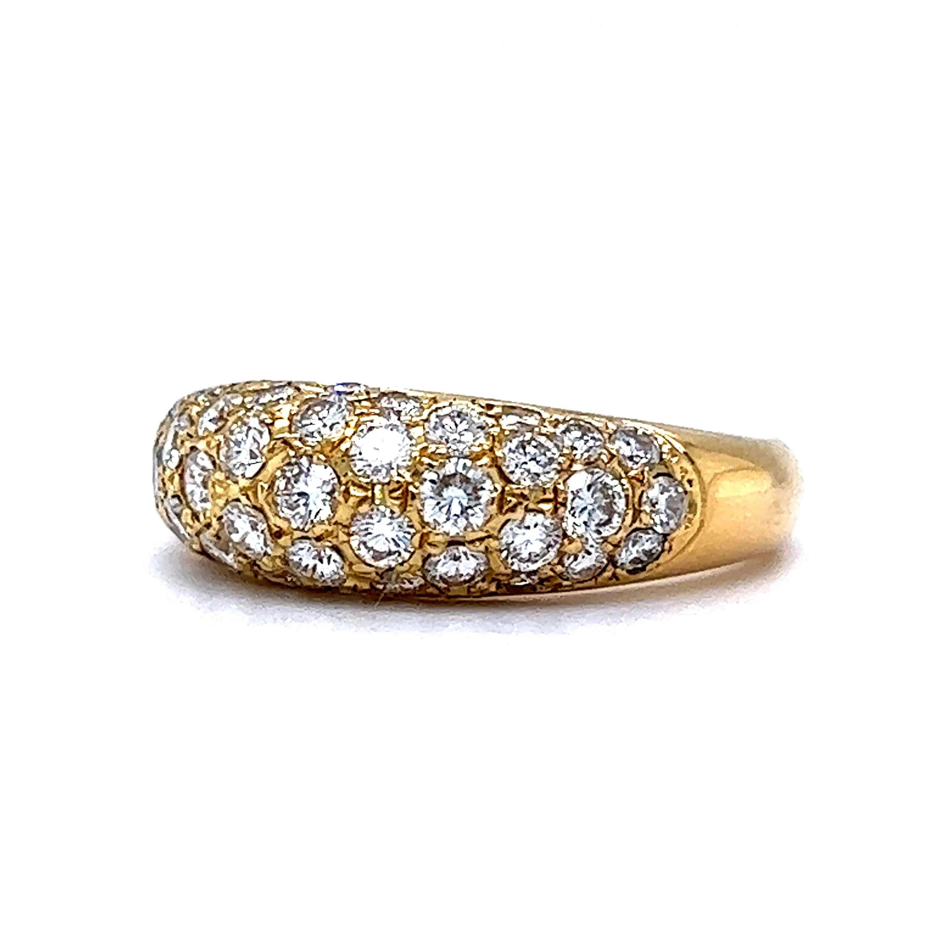 Pave Diamond Dome Stacking Ring in 18k Yellow Gold - Image 2