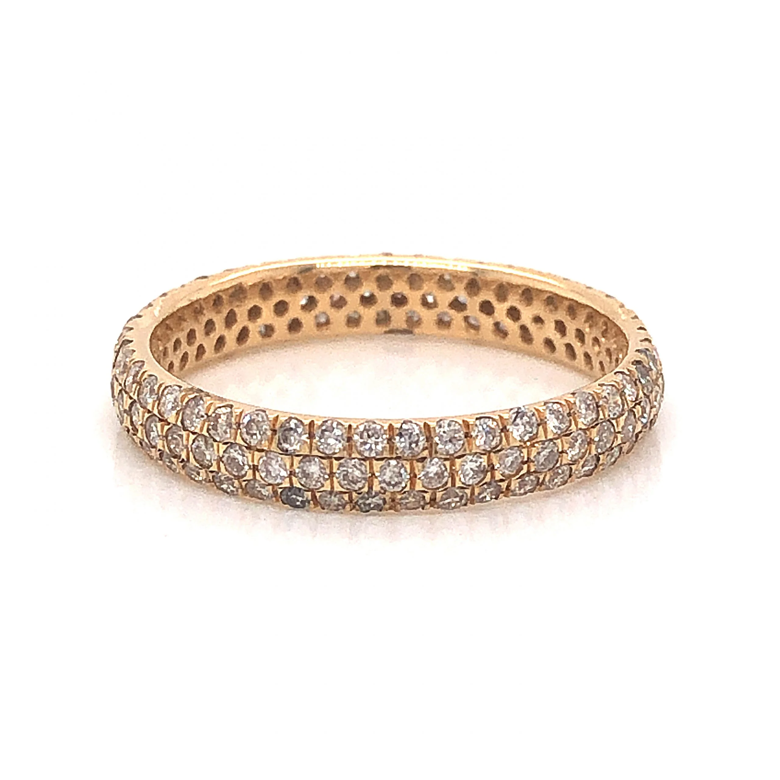 Pave Diamond Eternity Band in 14k Yellow Gold - Image 2