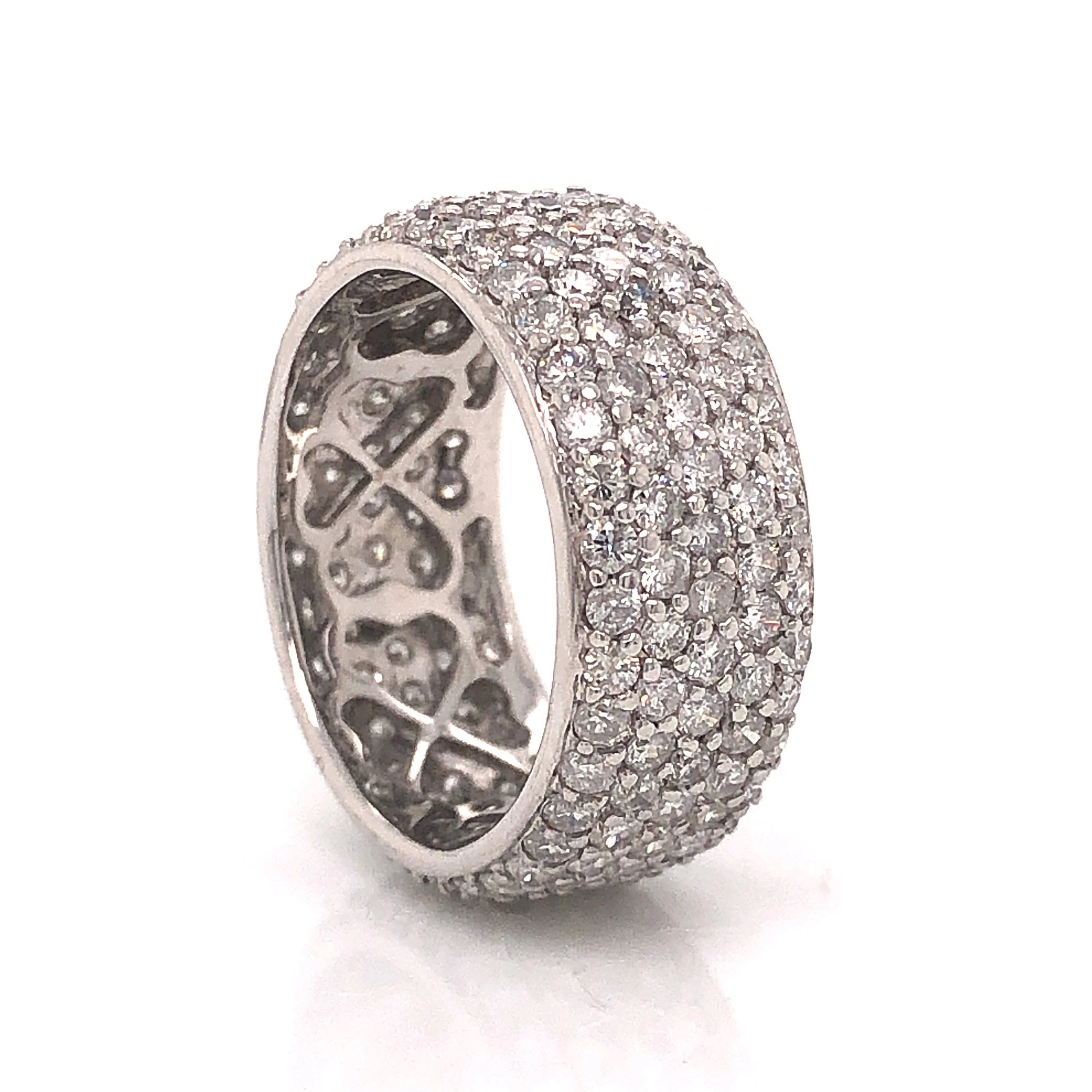 Pave Diamond Eternity Ring in 18k White Gold - Image 3