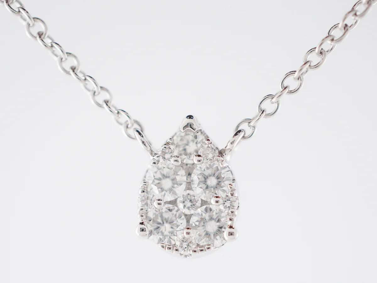 Pave Diamond Necklace in 18k White Gold