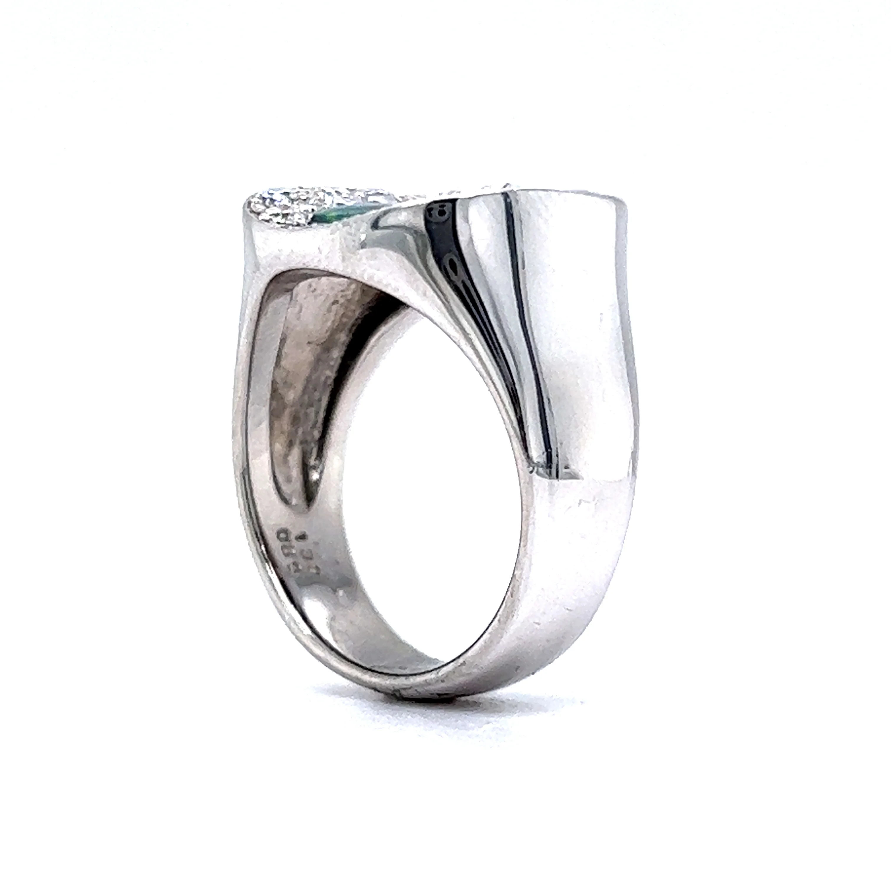 Pave Diamond & Opal Cocktail Ring in Platinum - Image 5