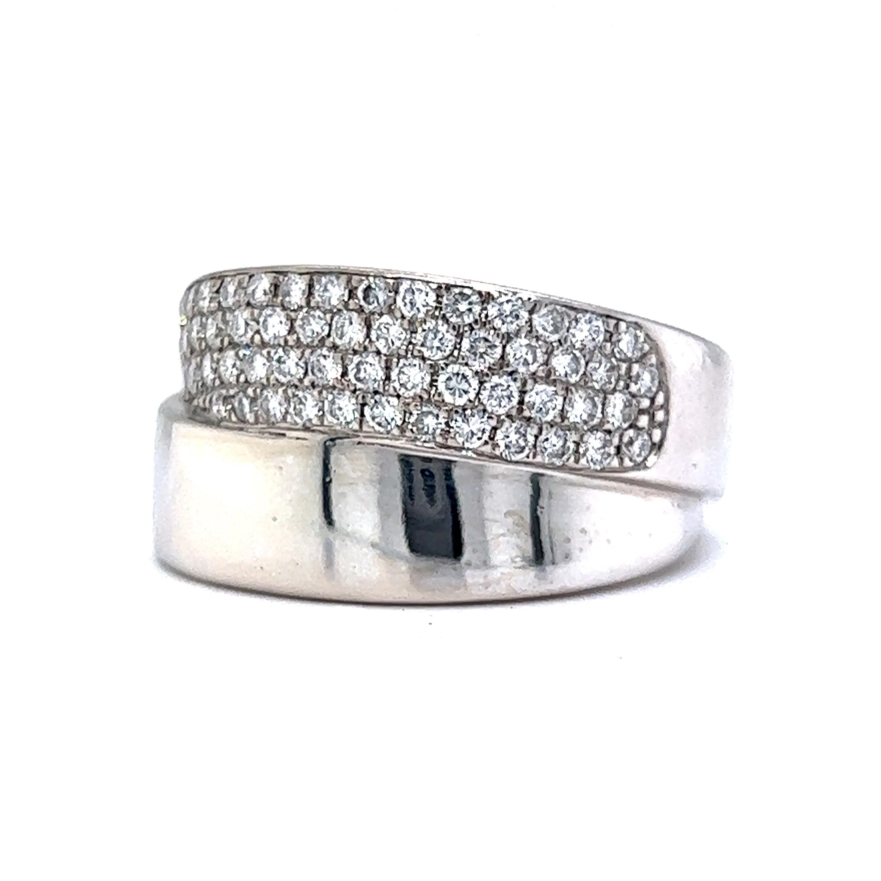 Pave Diamond Overlap Ring in 14k White Gold - Image 2