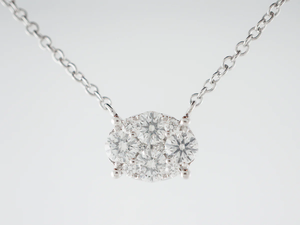 Pave Diamond Pendant in 18k White Gold - Image 3