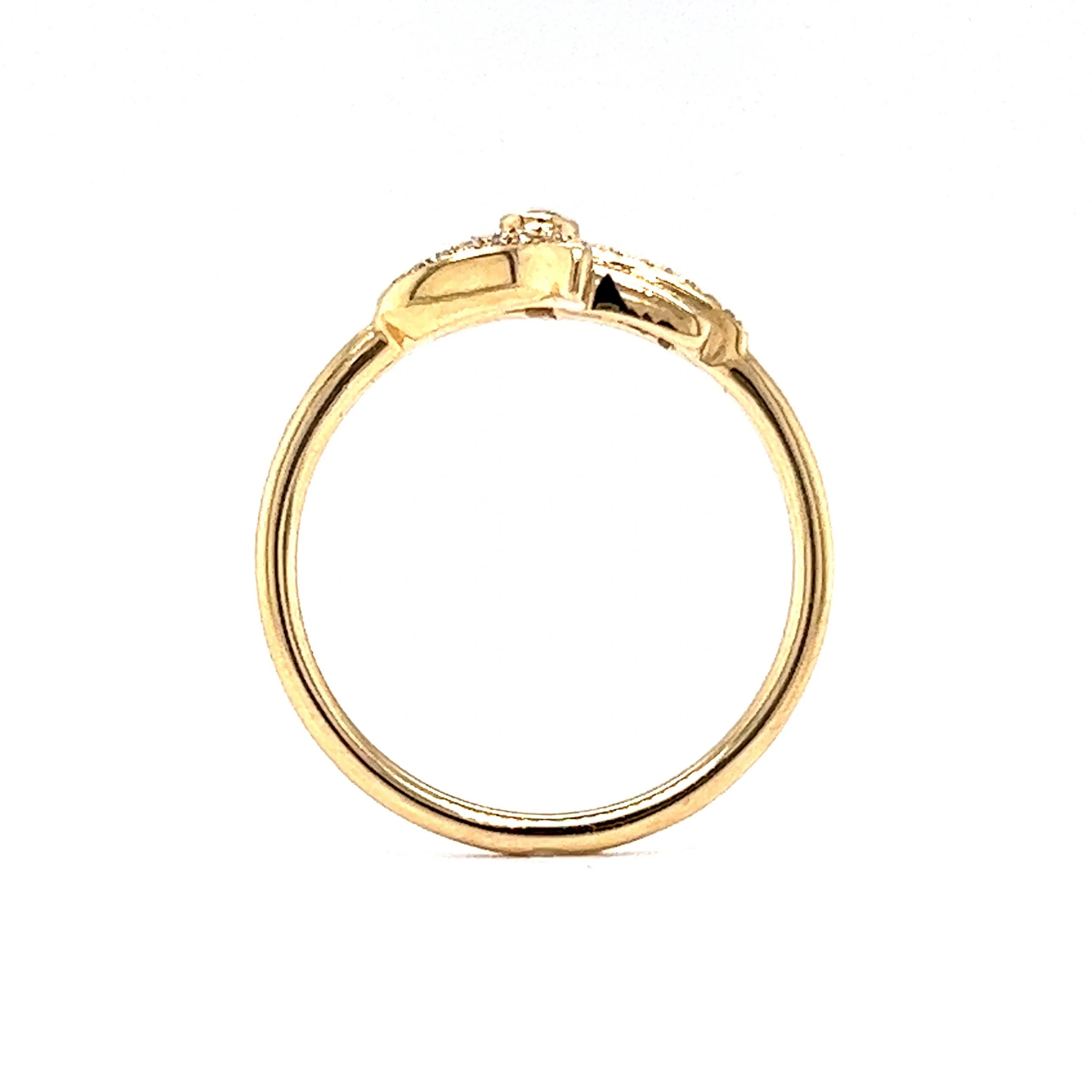 Pave Diamond & Sapphire Hamsa Hand Ring in 14k Yellow Gold - Image 4