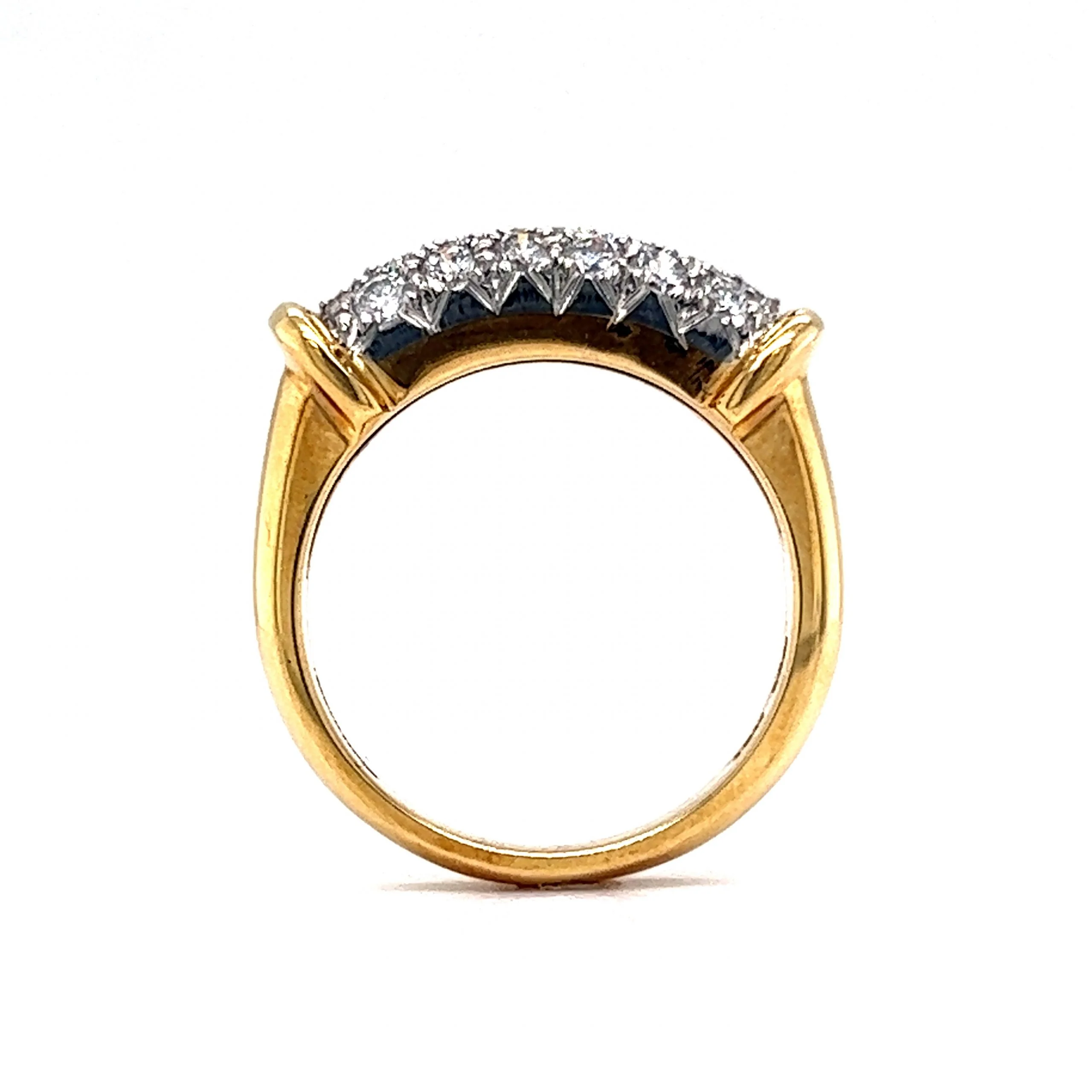 Pave Diamond Sectioned Cocktail Ring in 18k & Platinum - Image 4