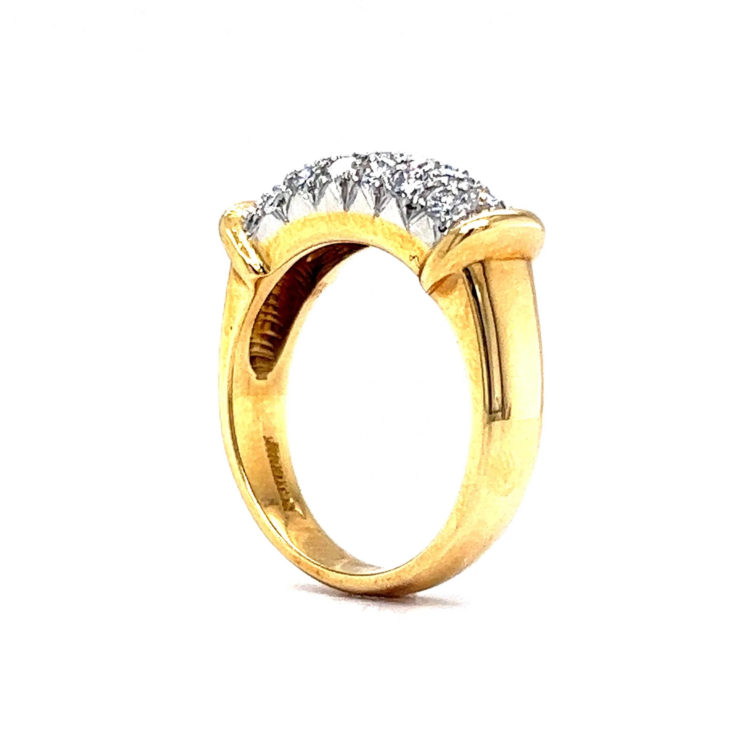 Pave Diamond Sectioned Cocktail Ring in 18k & Platinum - Image 5