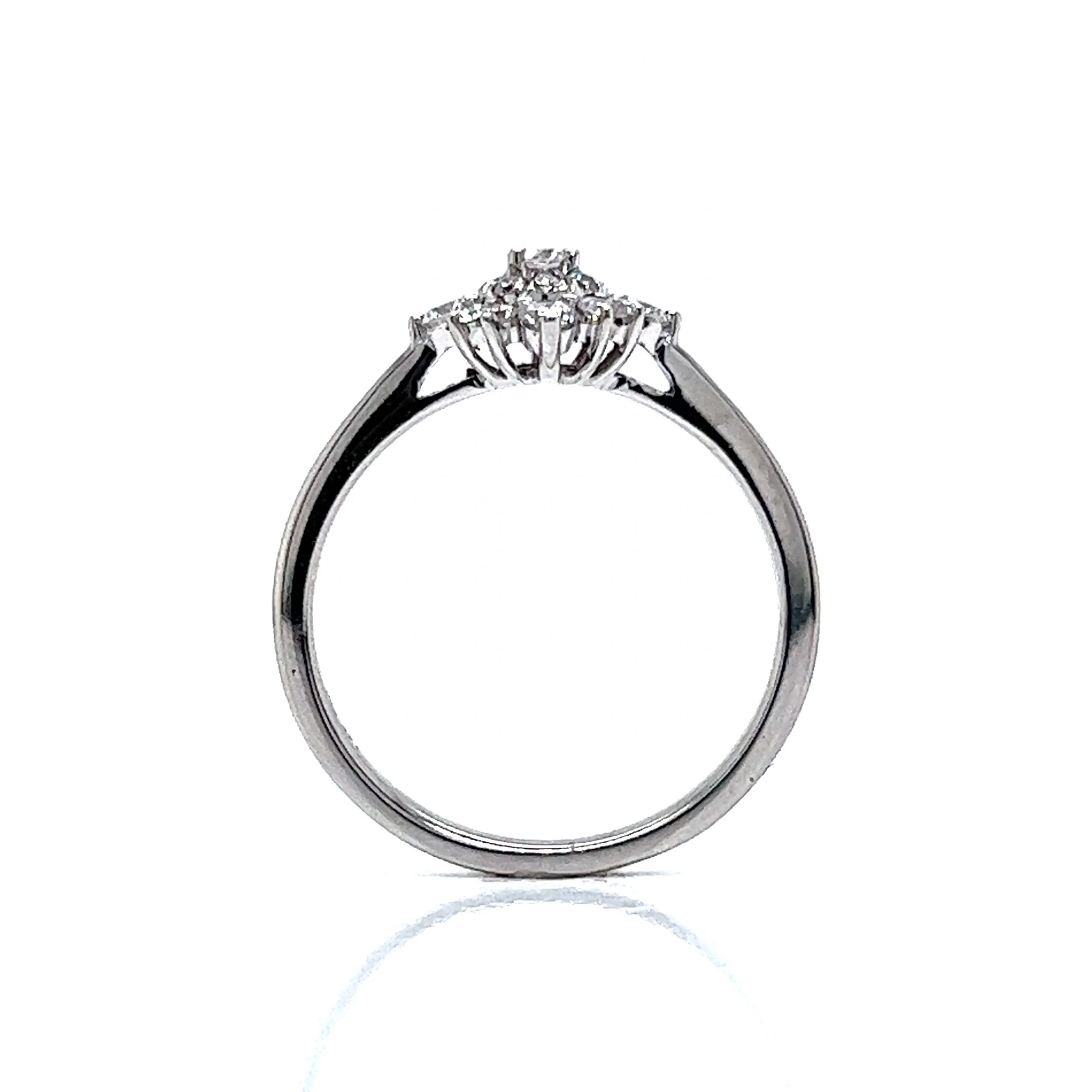 Pave Diamond Starburst Cluster Ring in 14k White Gold - Image 4