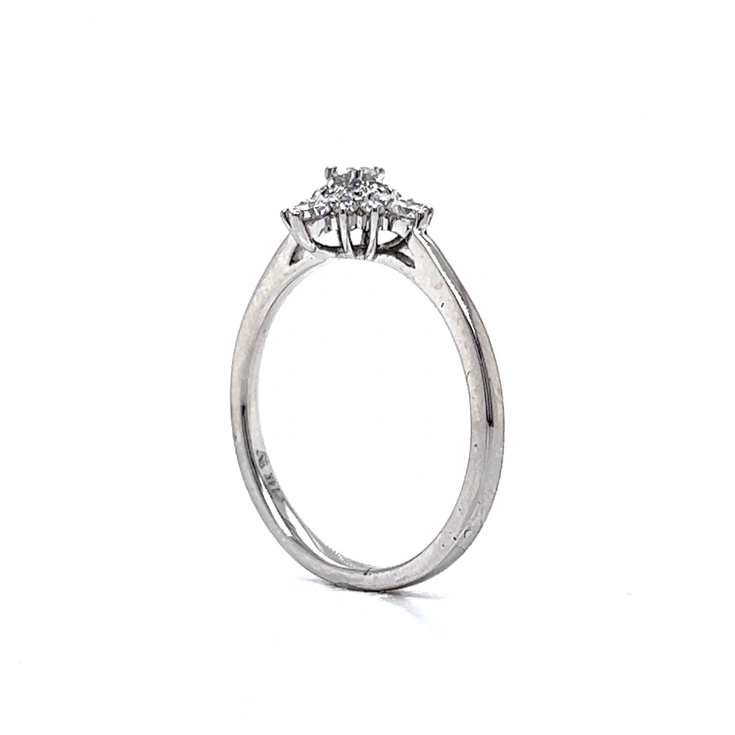 Pave Diamond Starburst Cluster Ring in 14k White Gold - Image 5