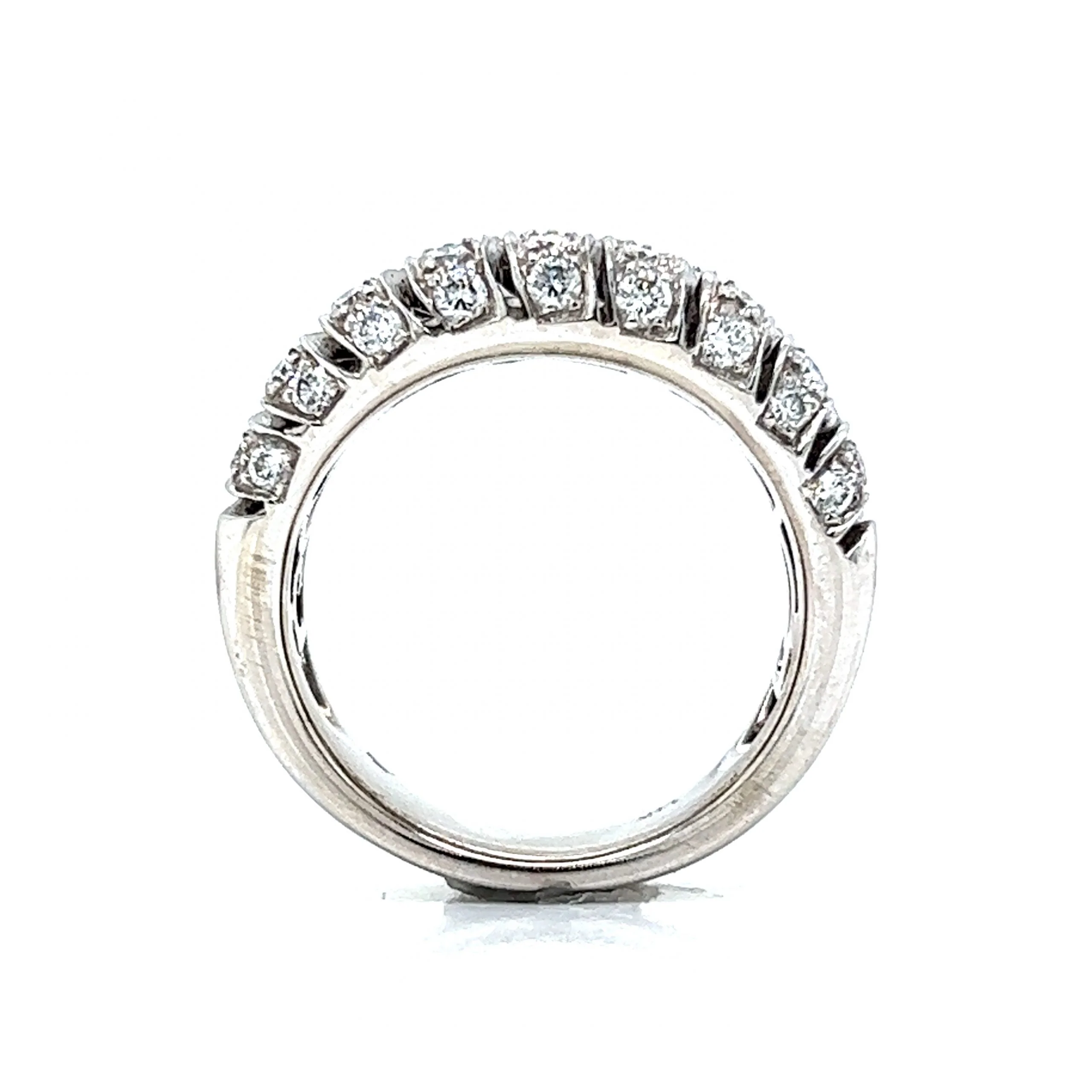 Pave Diamond Wave Cocktail Ring in 14k White Gold - Image 4