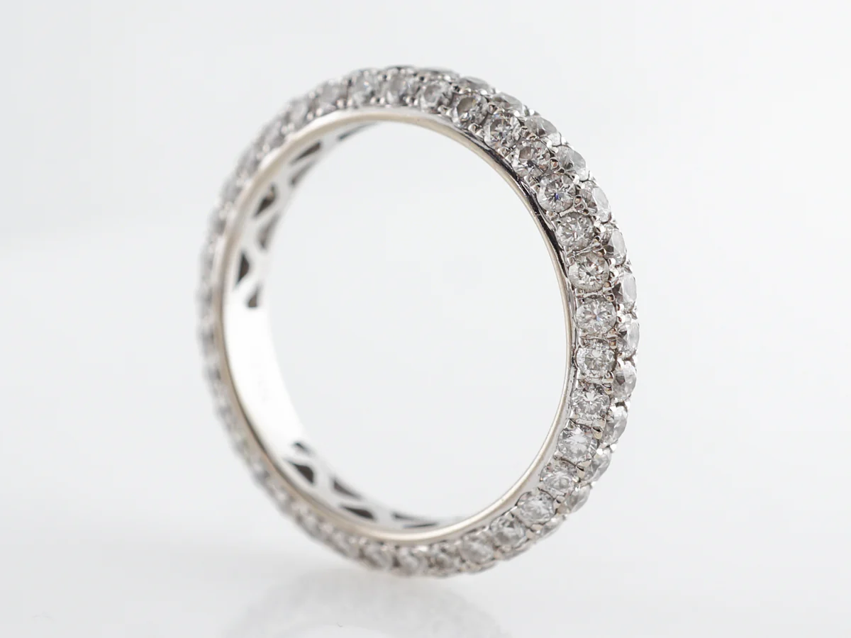 Pave Round Brilliant Diamond Wedding Band 18k - Image 2