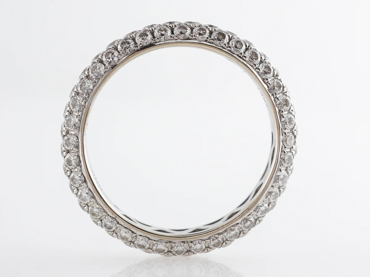 Pave Round Brilliant Diamond Wedding Band 18k - Image 3