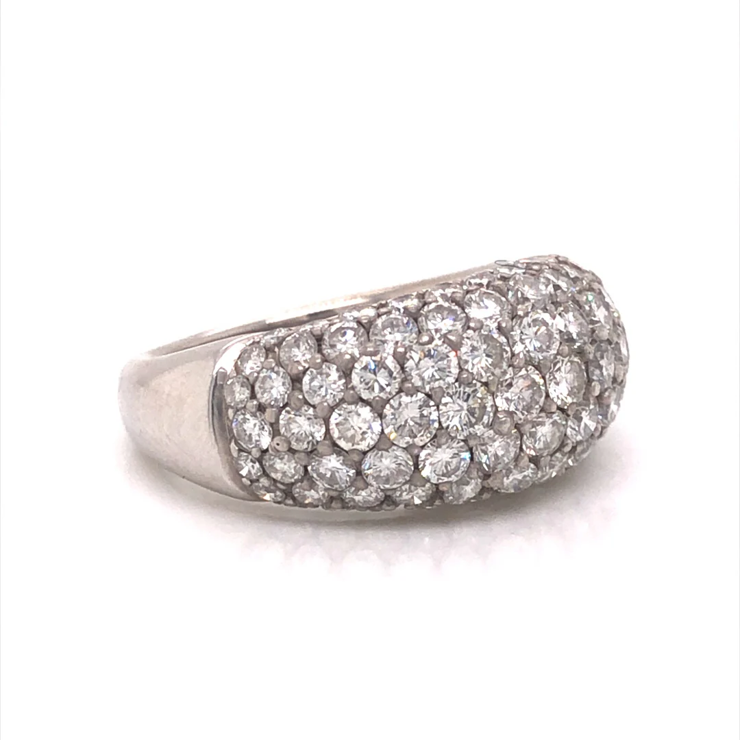 Pave Round Diamond Ring in 18k White Gold - Image 3