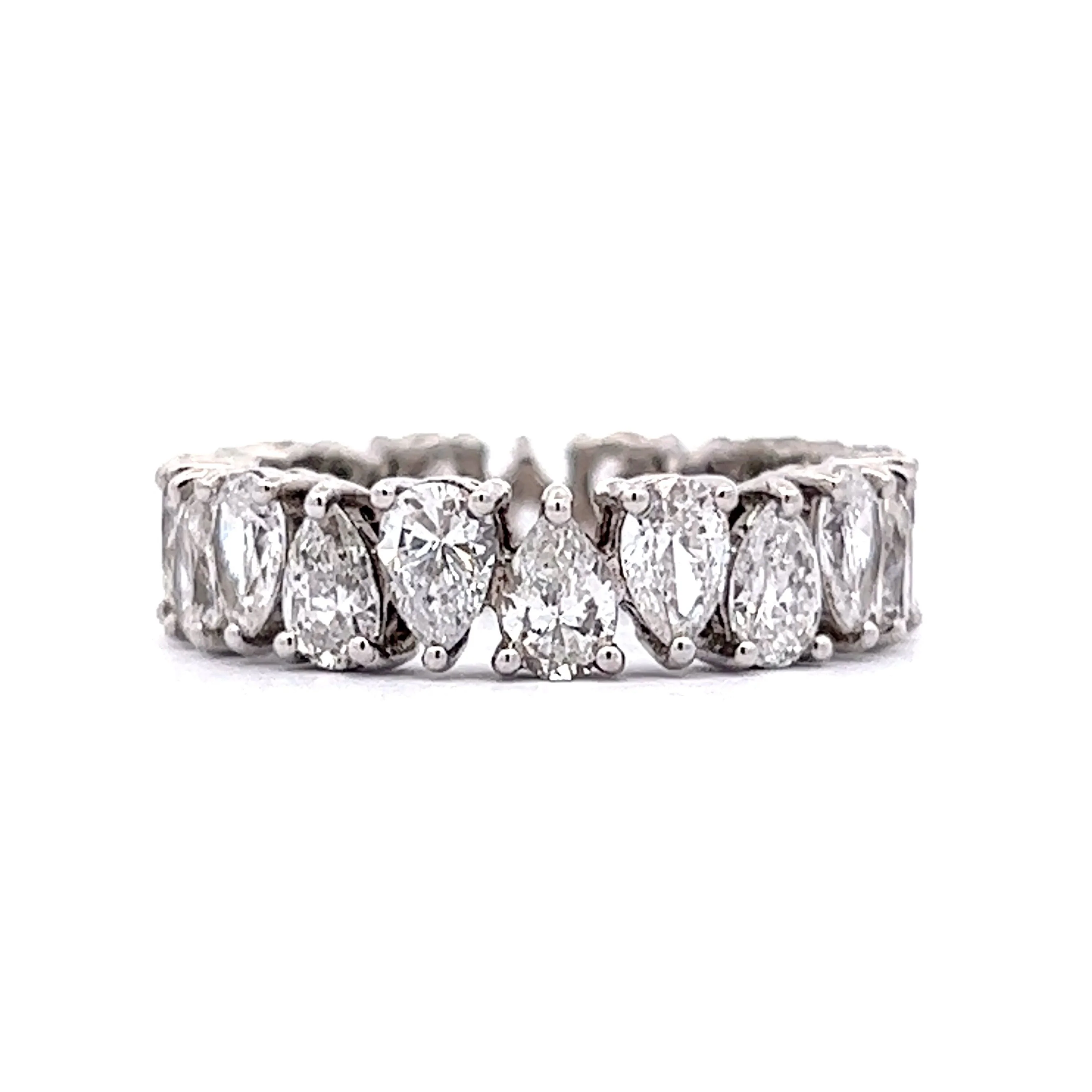 Pear Cut Diamond Eternity Band in 18k White Gold