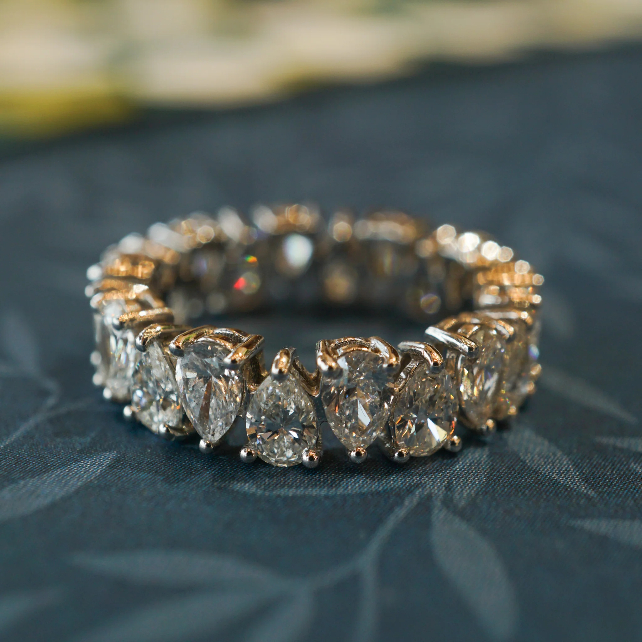 Pear Cut Diamond Eternity Band in 18k White Gold - Image 7