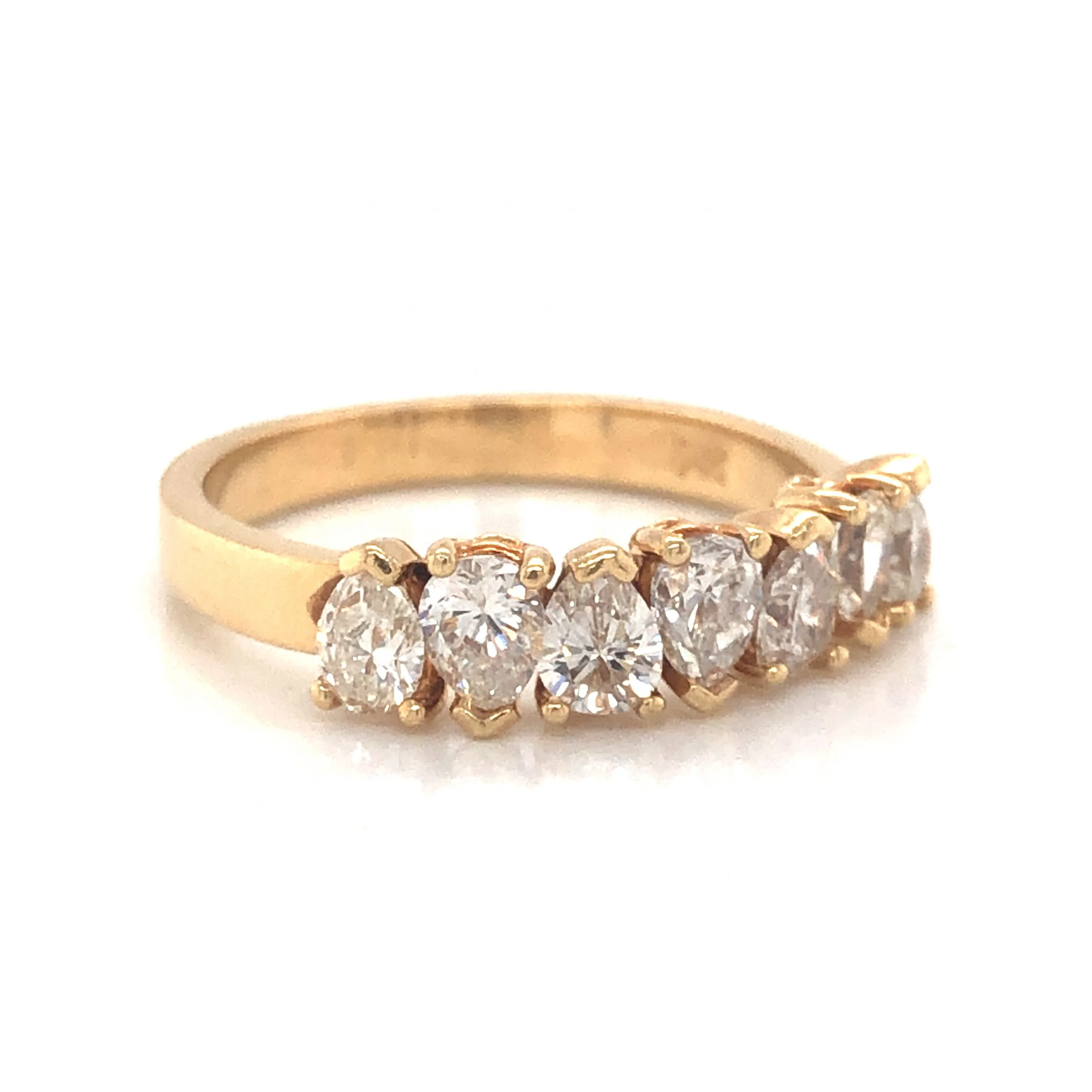 Pear Cut Diamond Wedding Band in 14k Yellow Gold - Image 3
