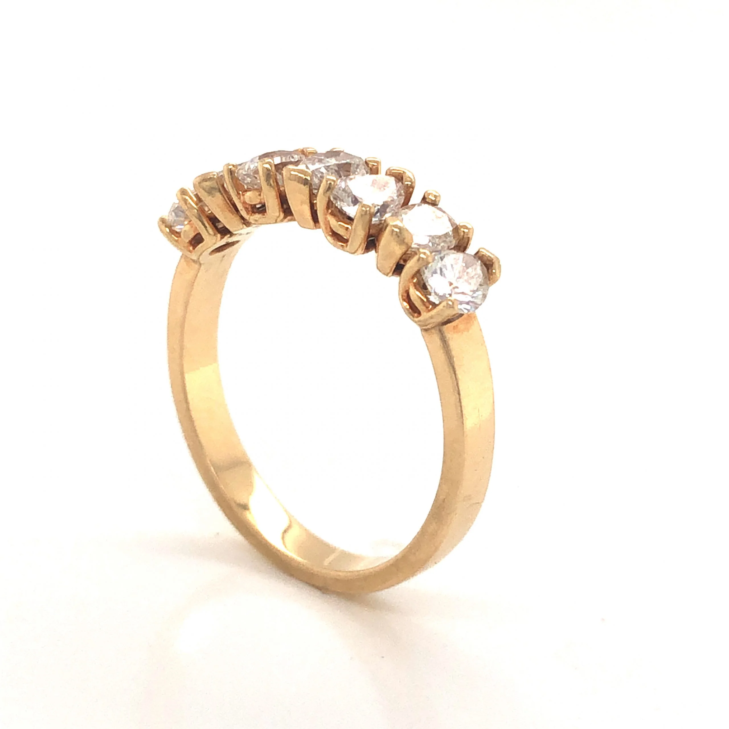 Pear Cut Diamond Wedding Band in 14k Yellow Gold - Image 4