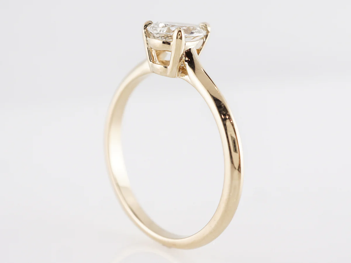 Pear Cut Solitaire Diamond Engagement Ring in 14k Yellow Gold - Image 5