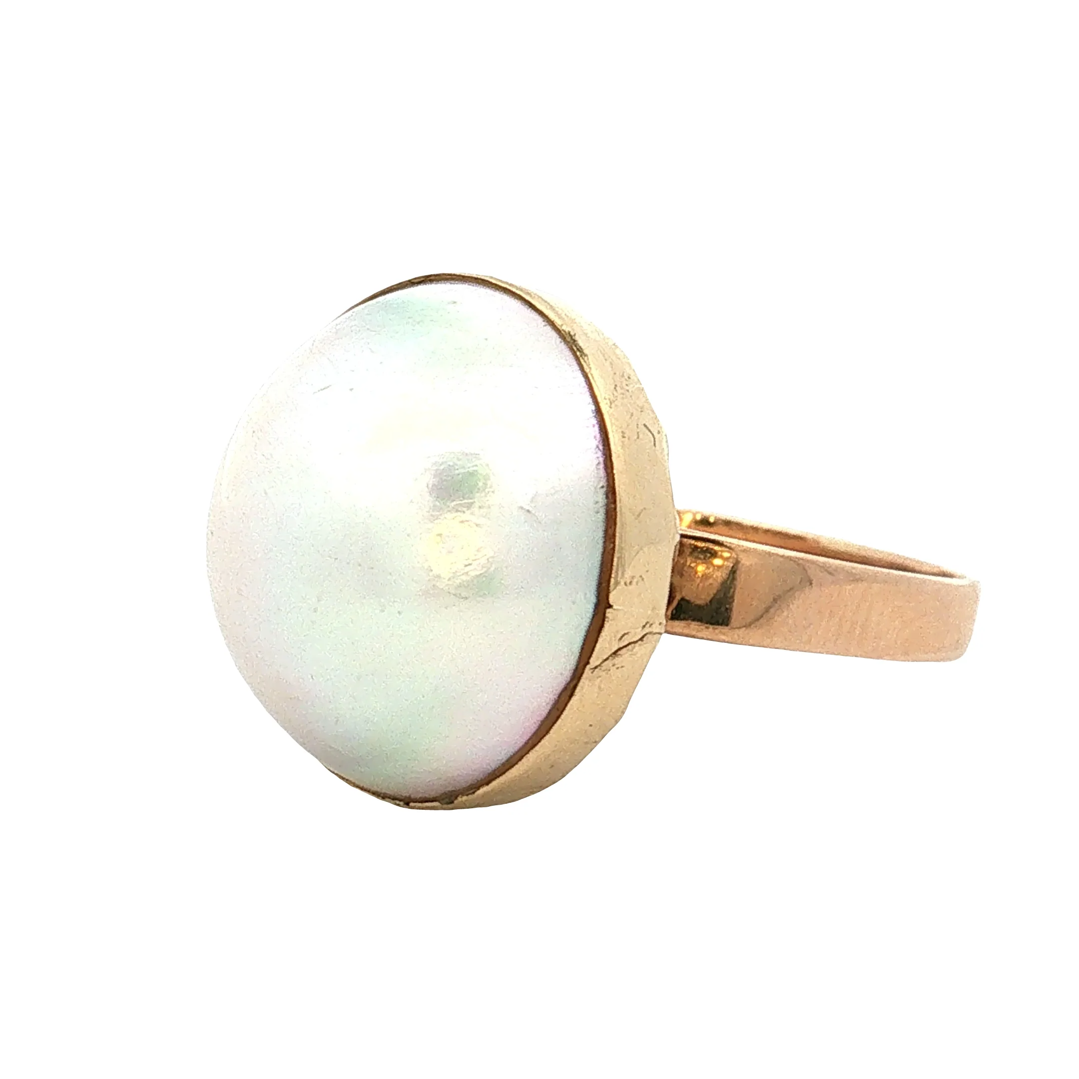 Pearl Cocktail Ring 14k Yellow Gold - Image 2