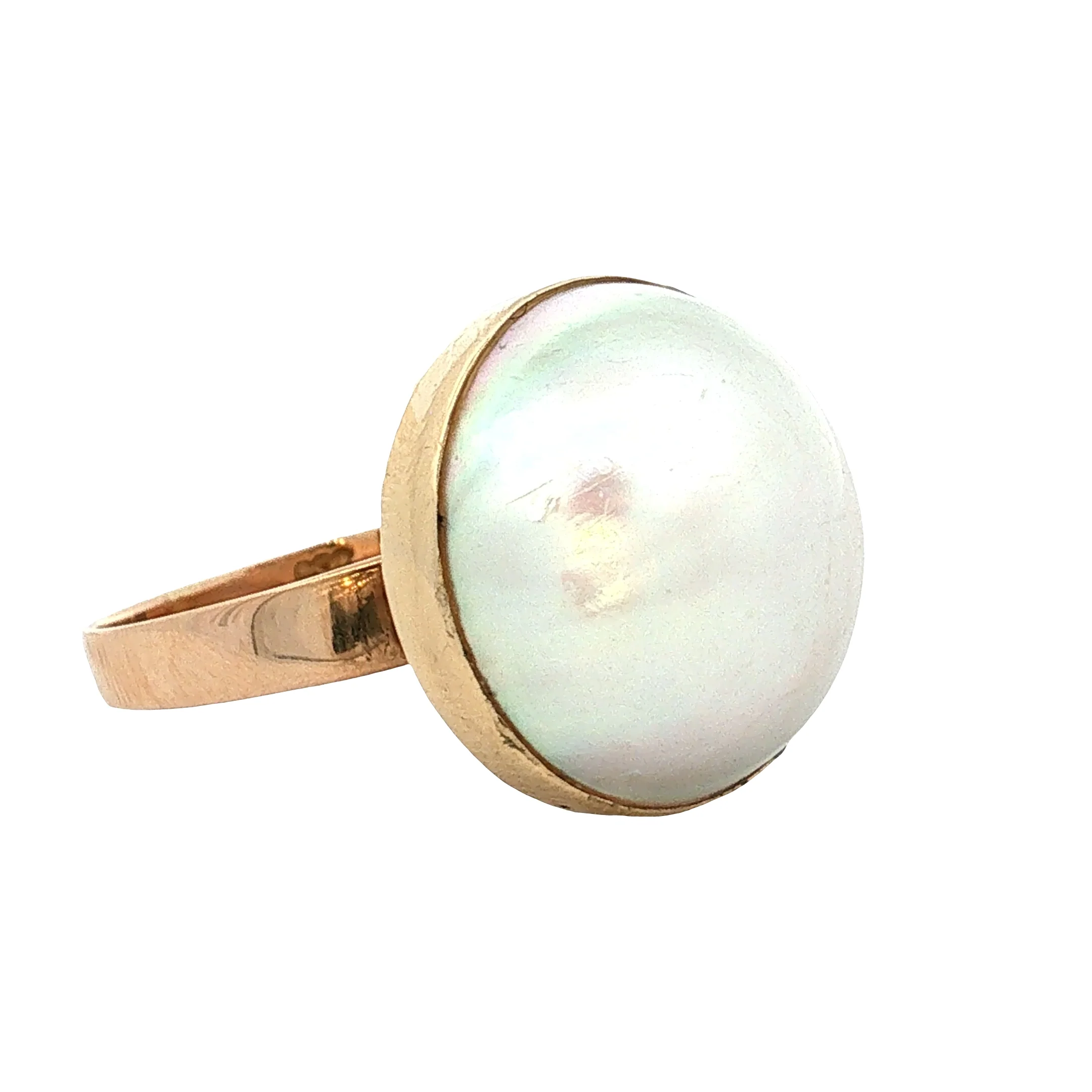 Pearl Cocktail Ring 14k Yellow Gold - Image 3