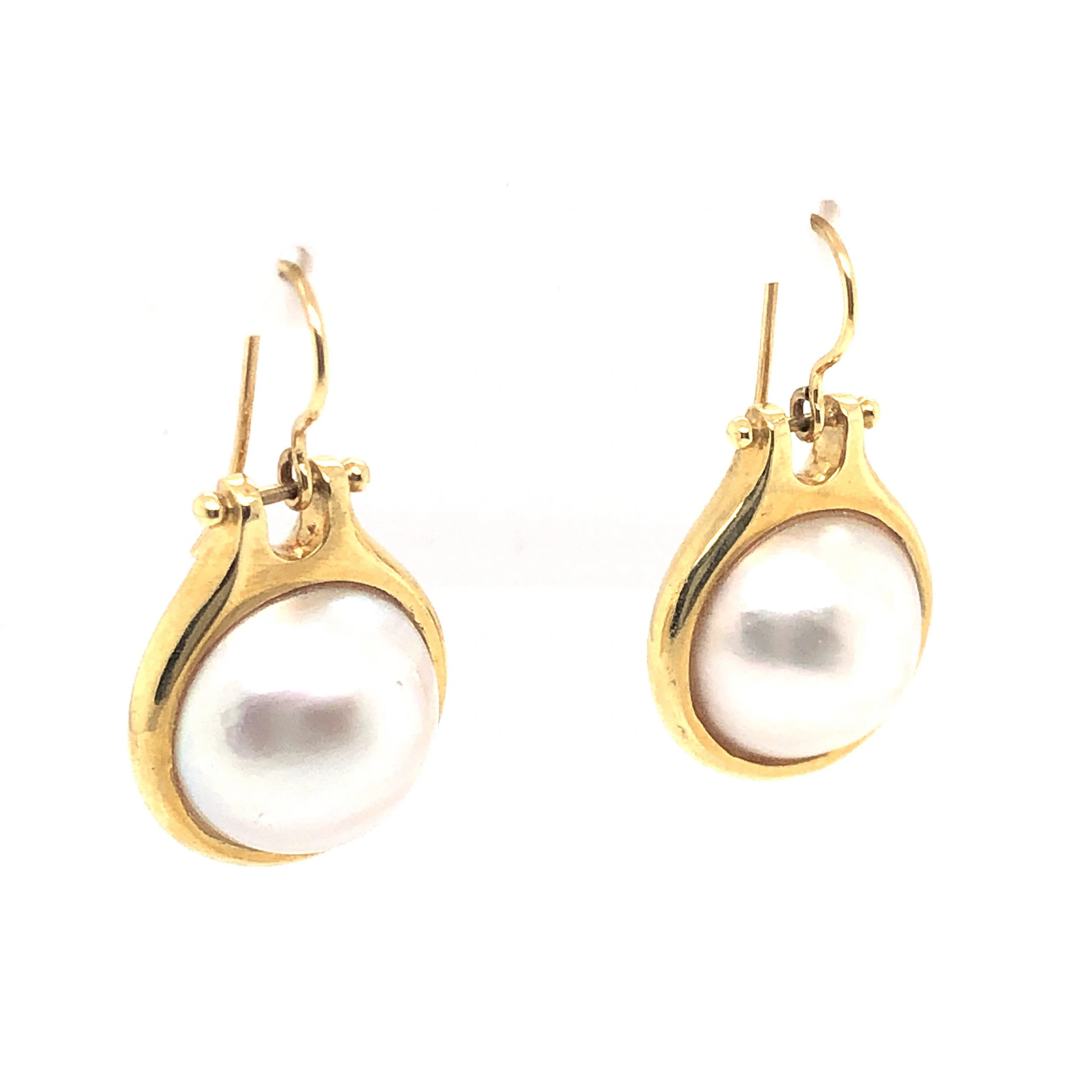 Pearl Dangle Earrings in 18k Yellow Gold - Image 3