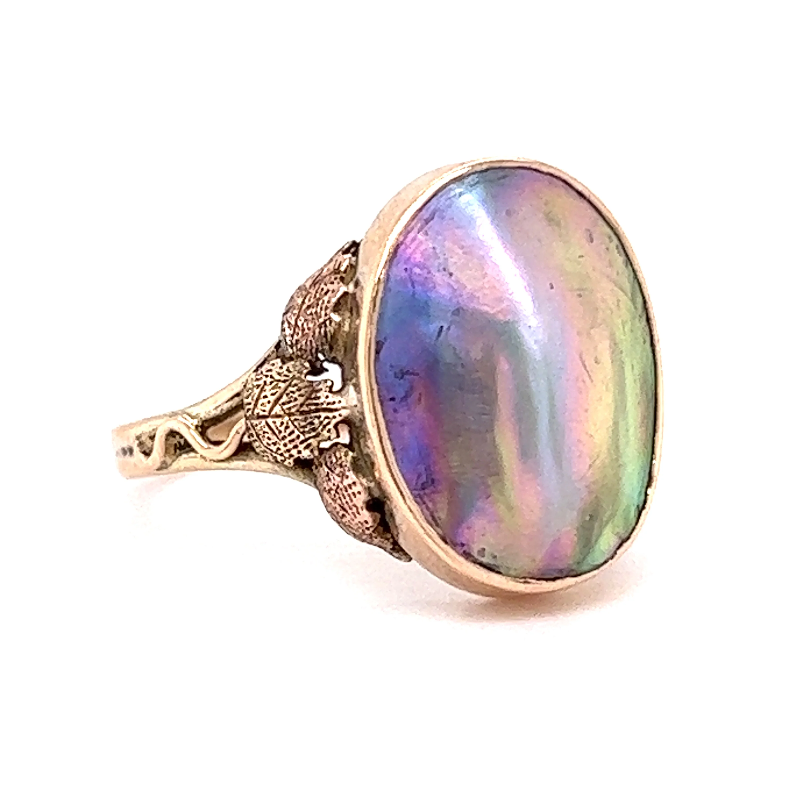 Pearl Cocktail Ring in 10k Yellow Gold - Image 3