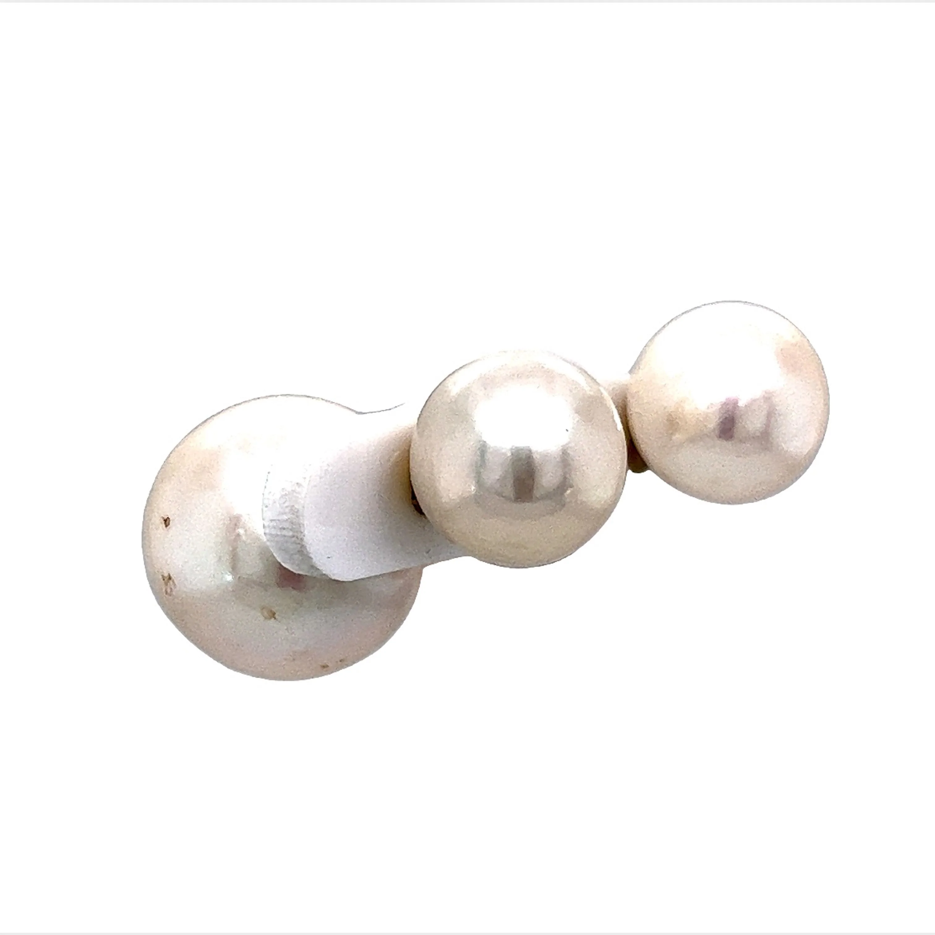 Peekaboo Pearl Stud Earrings in 18k Yellow Gold - Image 3
