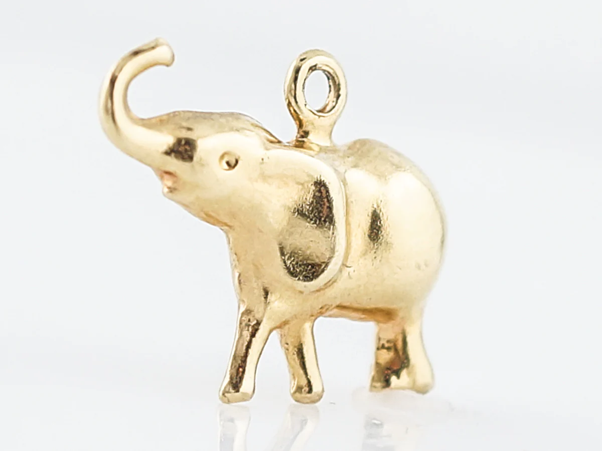 Pendant Charm Elephant Modern 22k Yellow Gold - Image 2