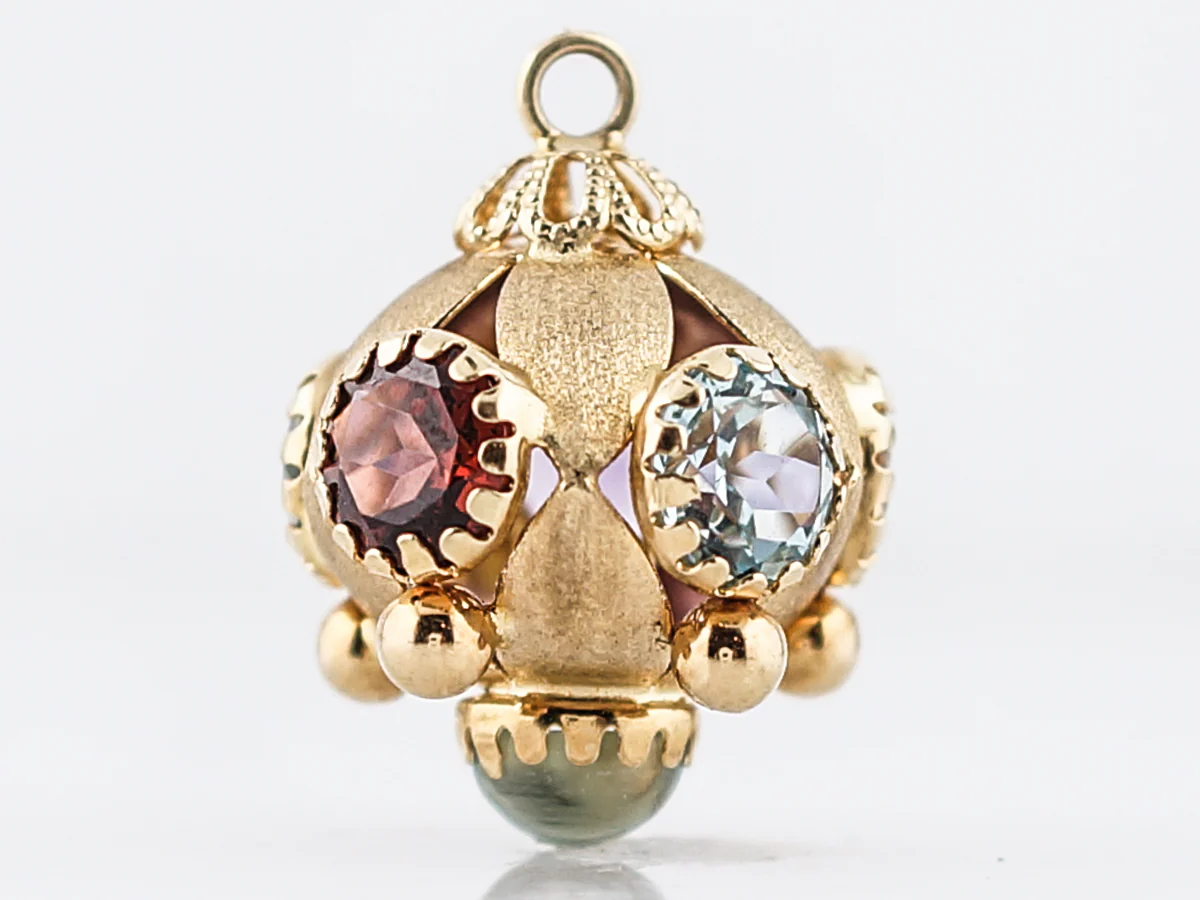 Pendant Charm Gold Modern 1.50 Oval & Round Cut Aquamarine in 18k Yellow Gold - Image 4