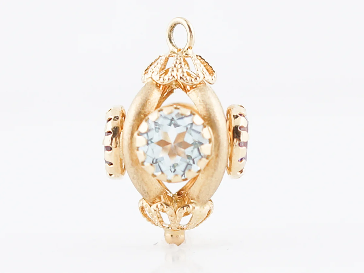Pendant Charm Modern 1.40 Round Cut Garnet in 18k Yellow Gold - Image 4