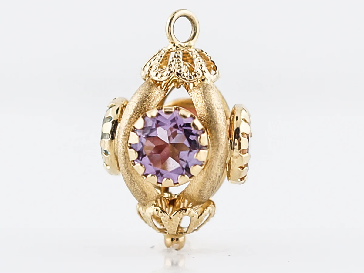 Pendant Charm Modern 1.40 Round Cut Garnet in 18k Yellow Gold - Image 3