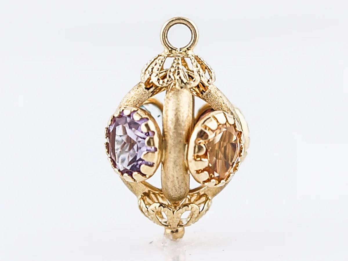 Pendant Charm Modern 1.40 Round Cut Garnet in 18k Yellow Gold - Image 4