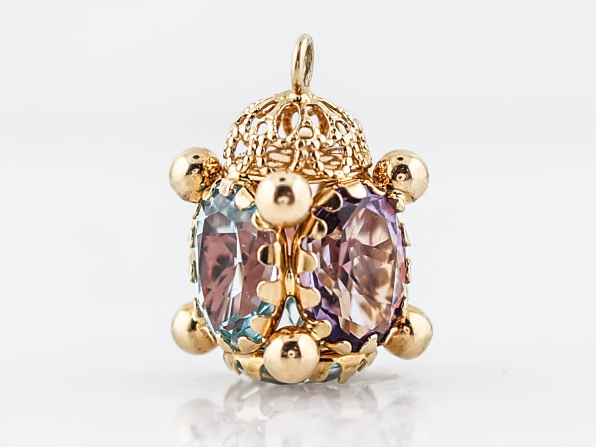 Pendant Charm Modern 3.1 Oval Cut Garnet in 18k Yellow Gold - Image 6
