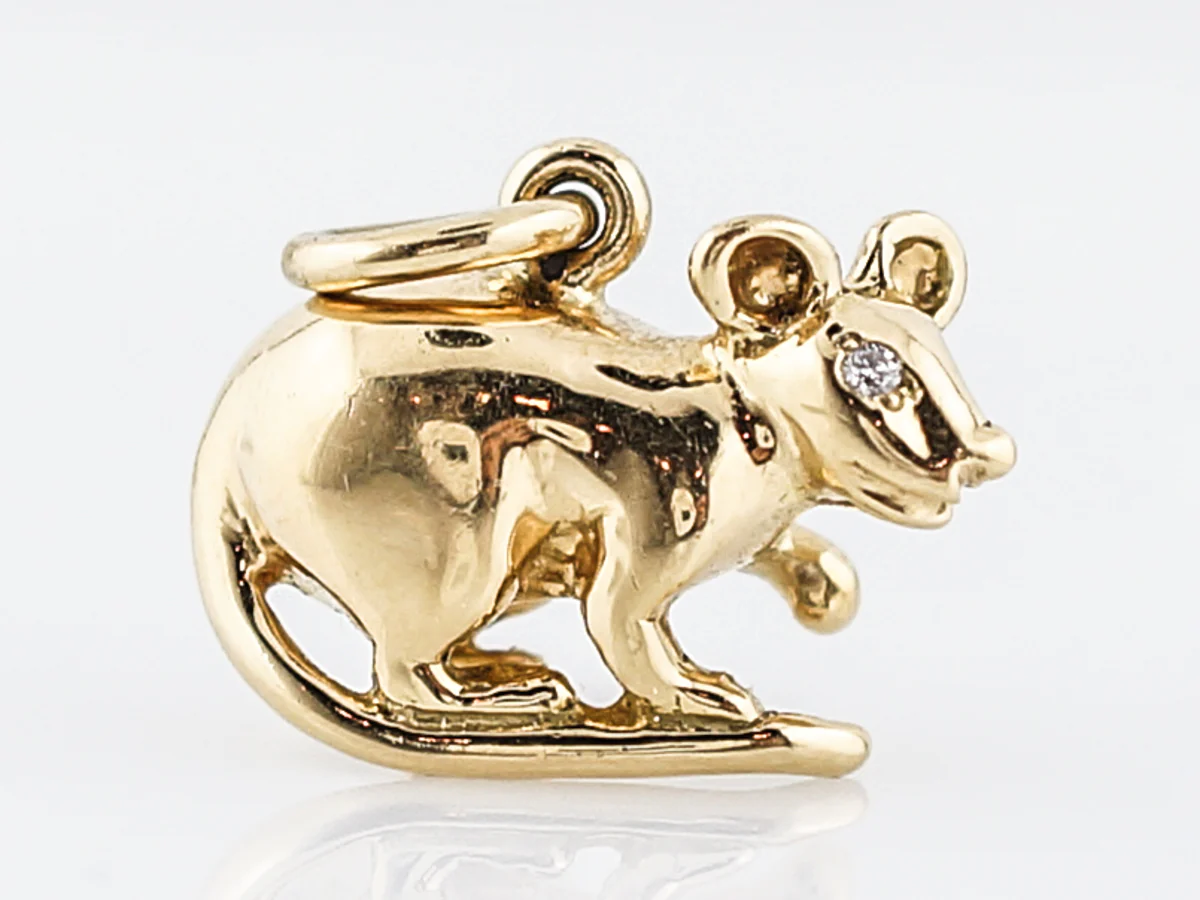 Pendant Charm Modern Tiffany & Co .03 Round Brilliant Cut Diamonds in 18k Yellow Gold - Image 2