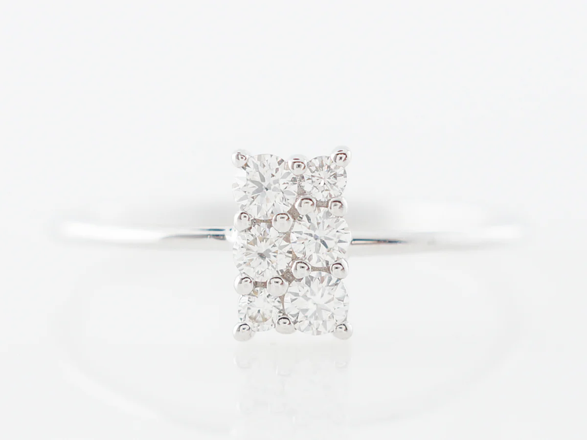Petit Diamond Cluster Ring in 18k White Gold