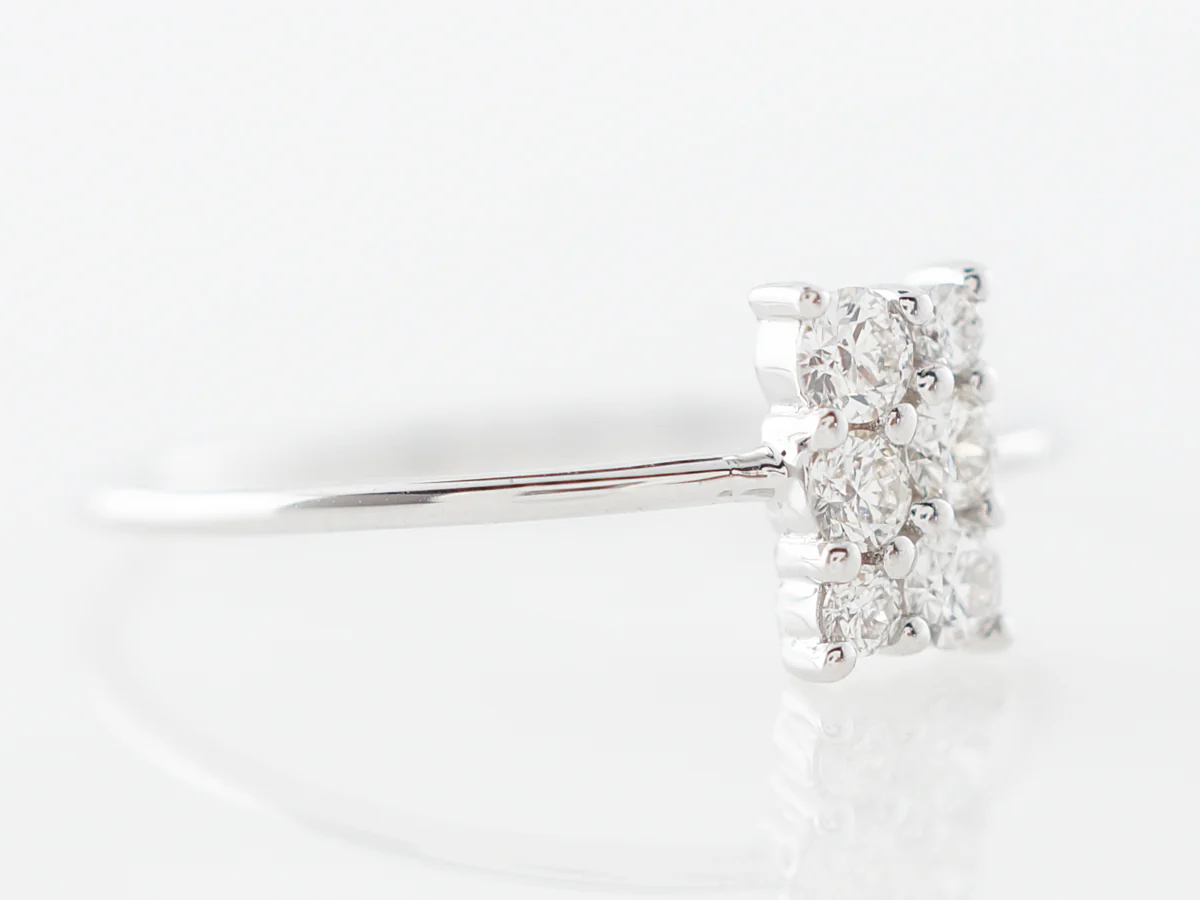 Petit Diamond Cluster Ring in 18k White Gold - Image 3