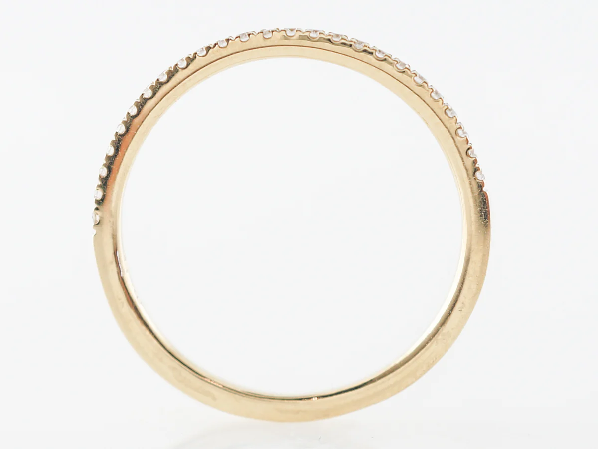Petit Yellow Gold Wedding Band w/ Diamonds 18k - Image 4