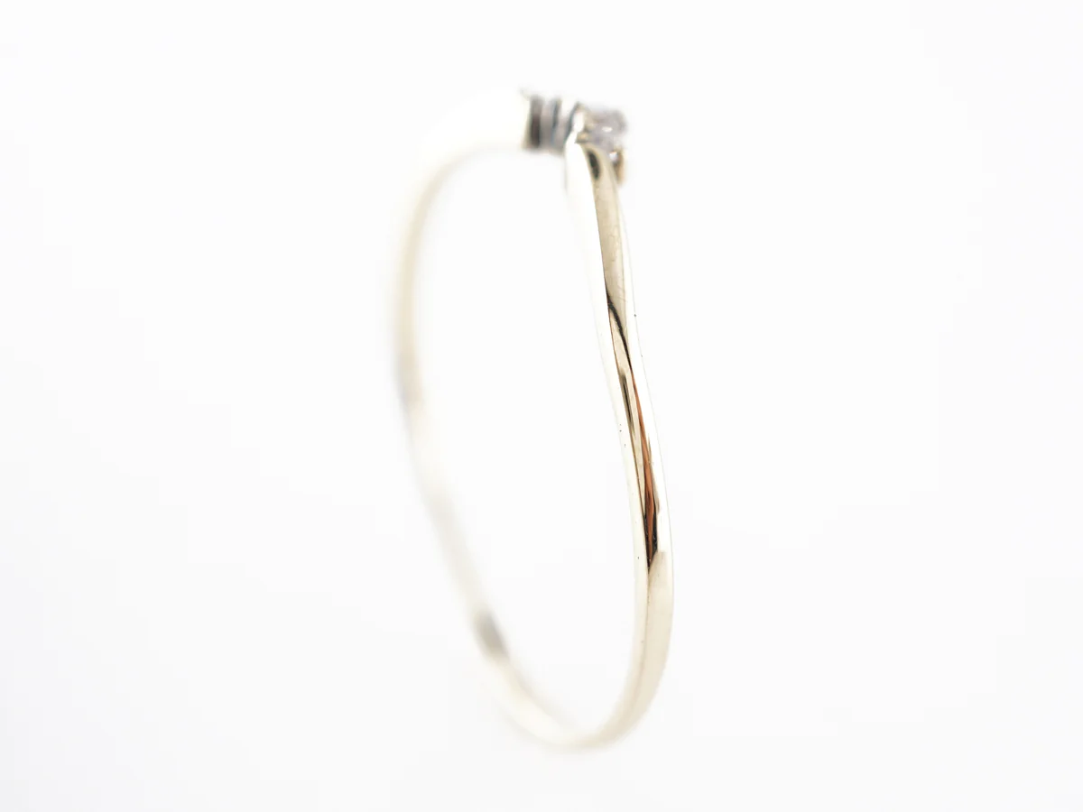 Petite Curved Diamond Wedding Band in 14k - Image 4