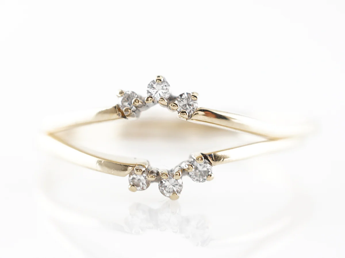 Petite Curved Diamond Wedding Band in 14k - Image 5