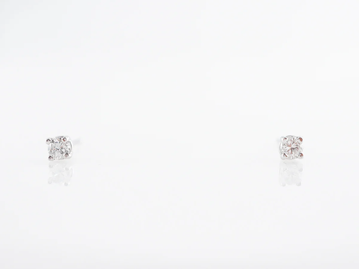 Petite Diamond Stud Earrings in 14k White Gold
