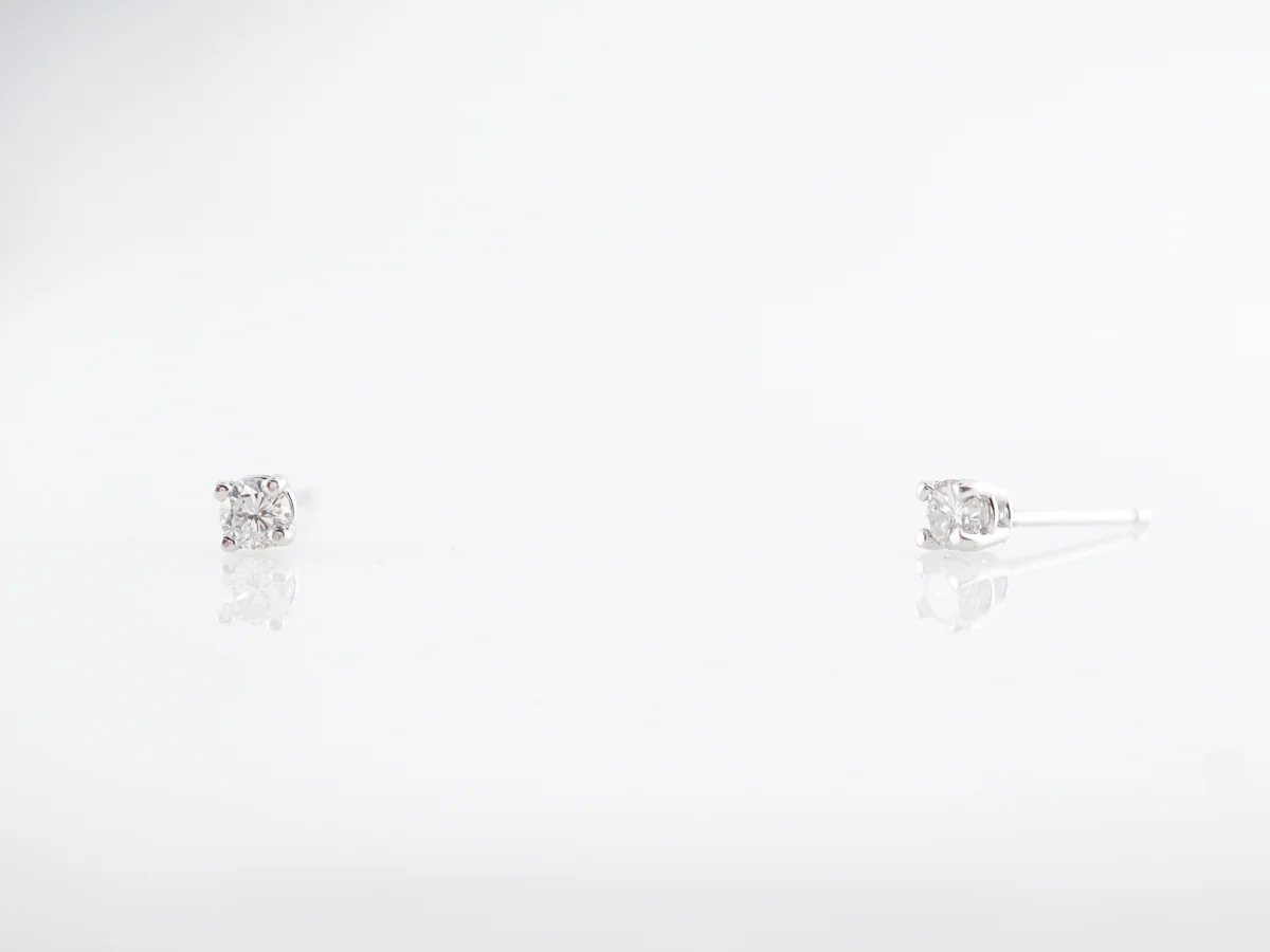 Petite Diamond Stud Earrings in 14k White Gold - Image 5